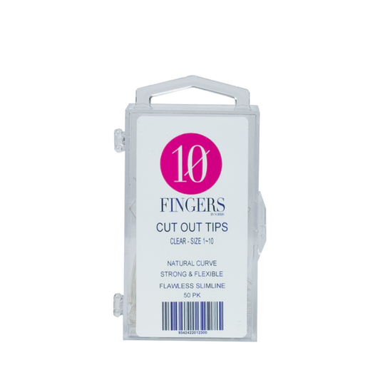 10 Fingers - Clear Cut Out Tips - 50pk