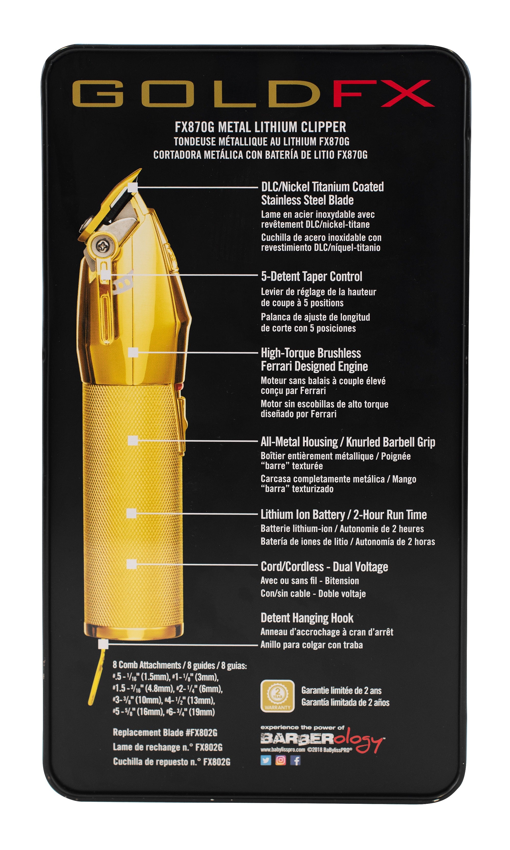 Babylisspro Goldfx Lithium Clipper - Gold
