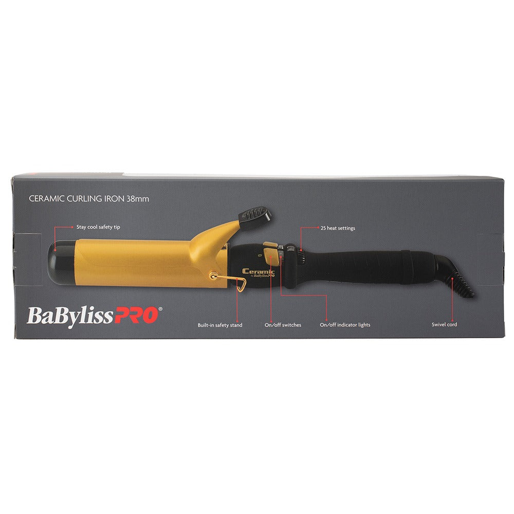 Babyliss Pro Gold Ceramic Curling Iron - 38mm