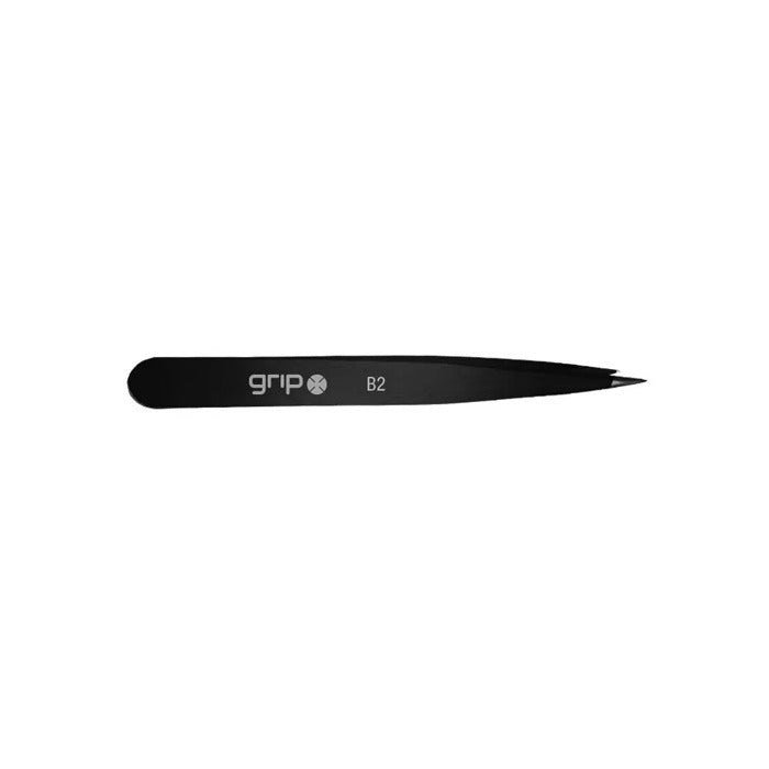 Grip Tweezers Pointed Tip Stainless Steel - Matte Black