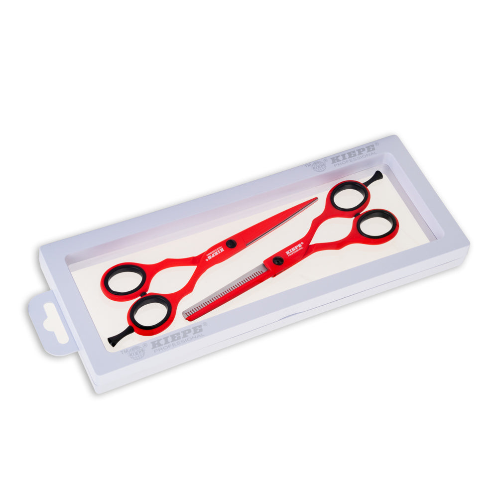Kiepe Regular Scissors And Thinning Scissors - Red Passion